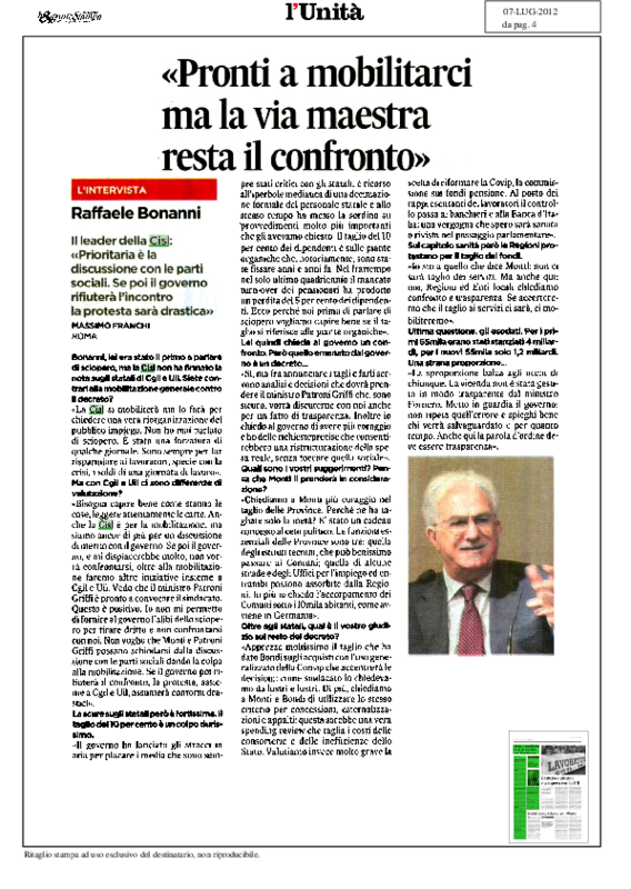 L'Unità_ 7-7-2012_Raffaele Bonanni