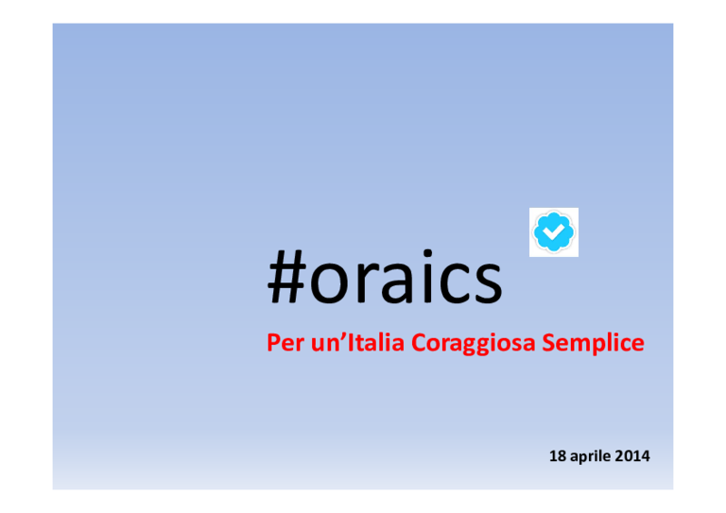 #Oraics coperture provvedimento - slide governo - 18 aprile 2014