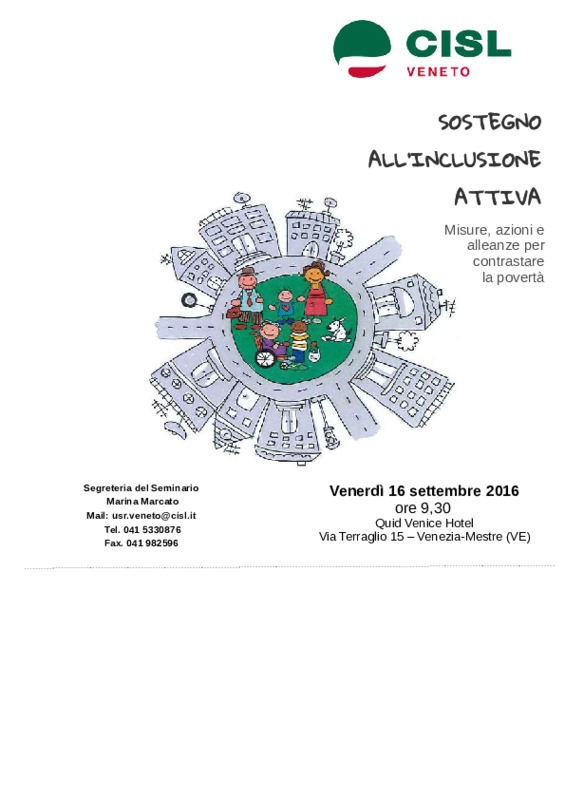 SIA - Cisl Veneto - Seminario 16 settembre 2016