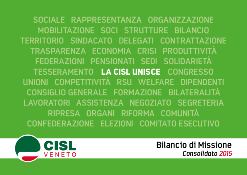 Bilancio di Missione consolidato 2015_Cisl Veneto