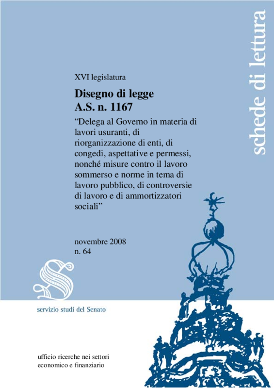 XVI legislatura. Senato della Repubblica - disegno di legge AS 1167
