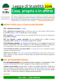 Stabilità 2016 - Casa in proprietà e affitto - Cisl Veneto