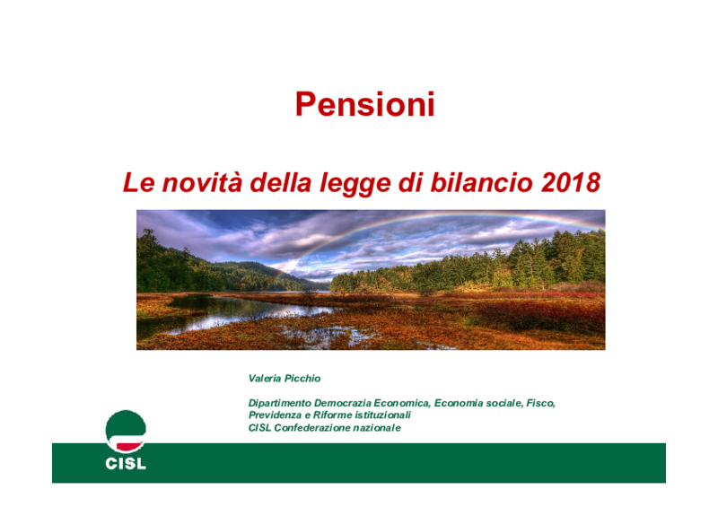 Seminario Legge di Bilancio 2018_slide Picchio_Pensioni