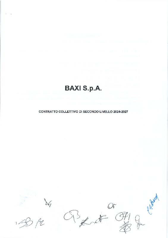 Contratto collettivo di secondo livello 2024-2027 Baxi Spa 
