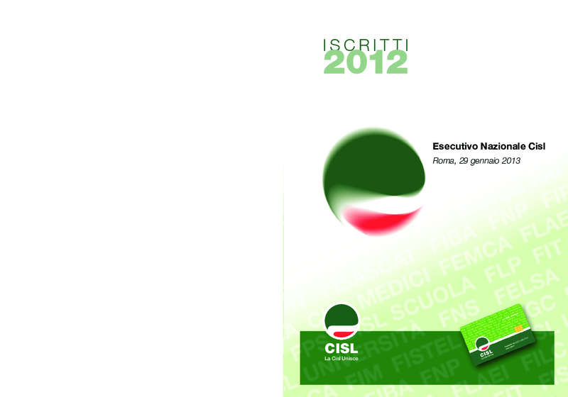 Cisl Confederale Tesseramento2012