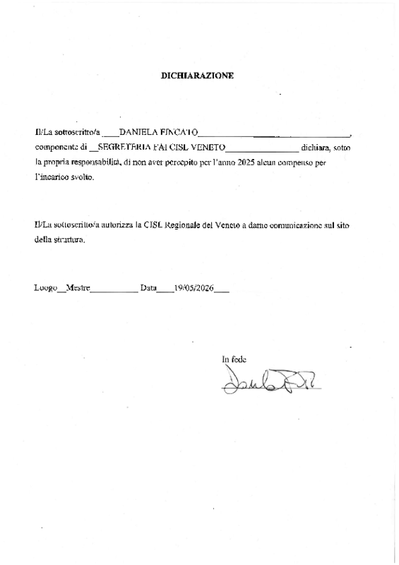 Dichiarazione Fincato 2026