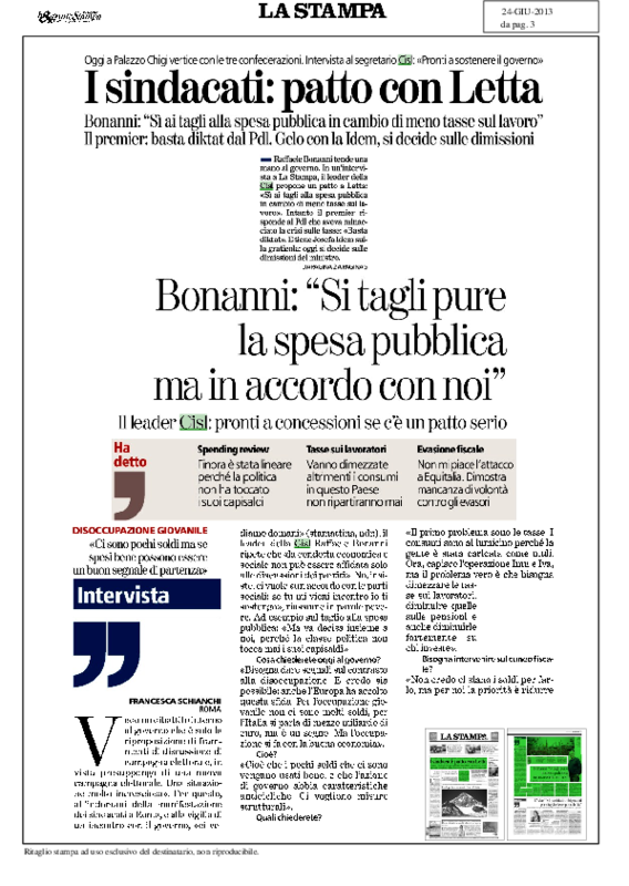 Bonanni La Stampa 24-6-2013