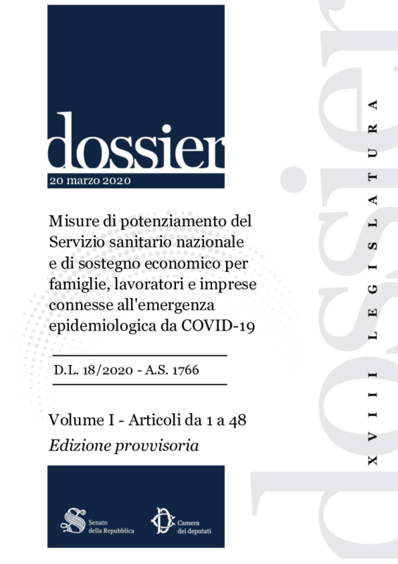 Decreto Cura Italia-Dossier Senato