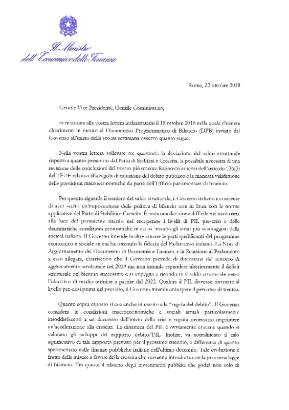 Lettera_Ministro_Tria_Alla_Commissione_22-10-2018