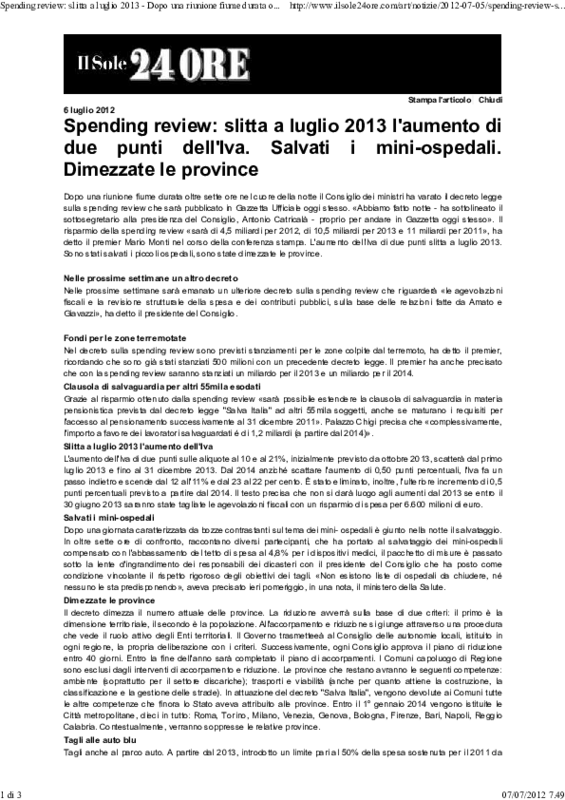 IL Sole24Ore-Spending review_ slitta a l...