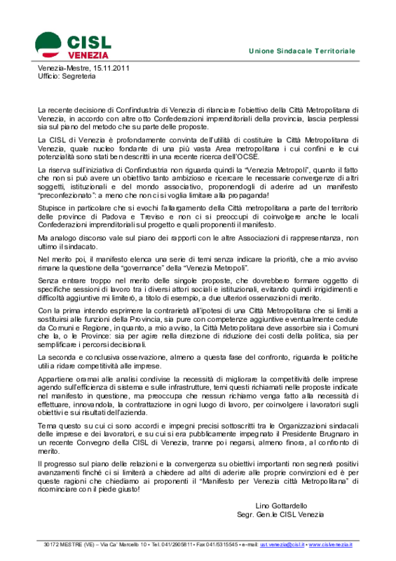 Città metropolitana-Confindustria