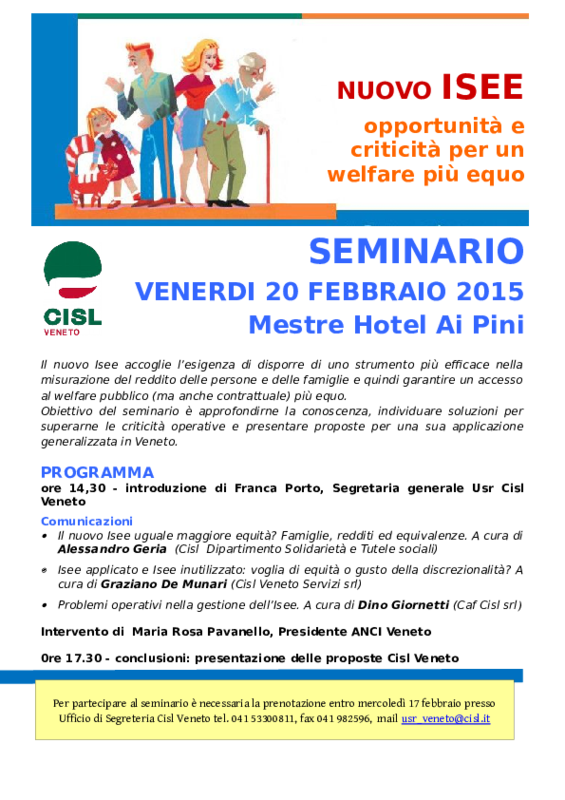 Invito seminario ISEE del 20 febbraio 2015