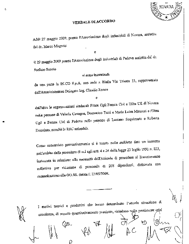 Testo accordo CdS IN.CO