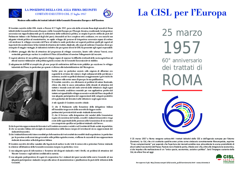 Cisl Veneto - 60°Trattati di Roma