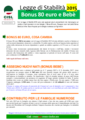 Cisl Veneto - Legge di Stabilità 2015 - bonus lavoratori e famiglie - volantino - gennaio 2015