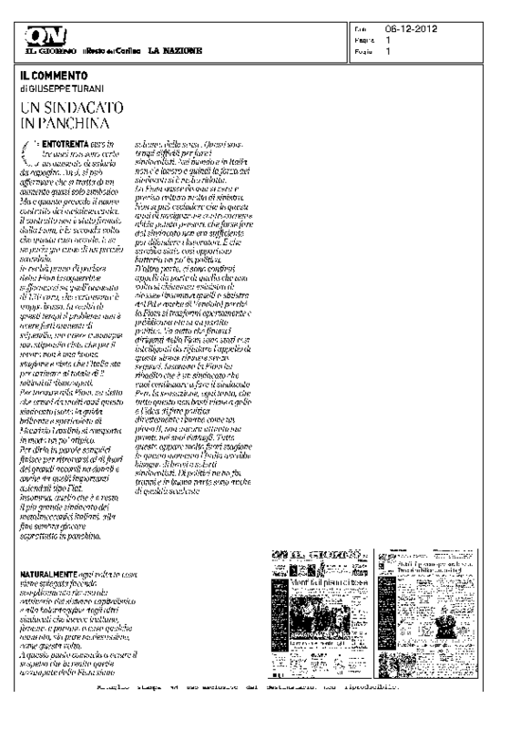 Il Giorno Turani CCNL metalmeccanici 6 dicembre 2012