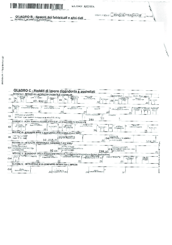 730 Quadro C - Dichiarazione Redditi 2025 Padoan Andrea