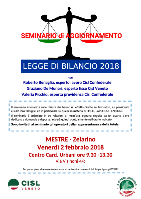 Volantino sul Seminario sulla Legge di Bilancio 2018 del 02 febbraio 2018