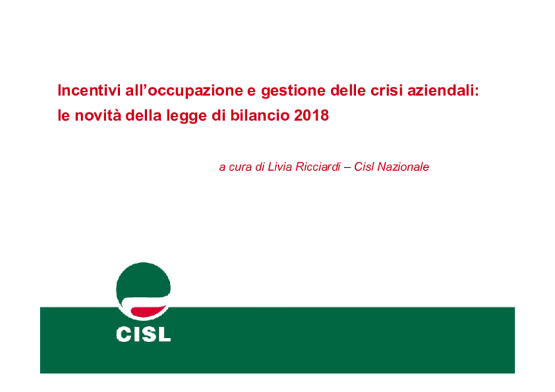 Seminario Legge di Bilancio 2018_slide Benaglia_Lavoro