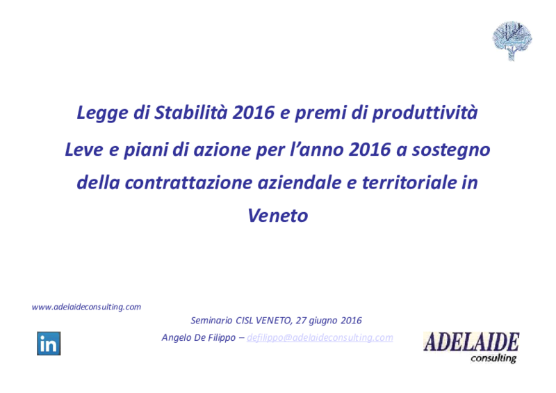Angelo De Filippo_welfare contrattuale_ seminario Cisl Veneto 26-6-2016