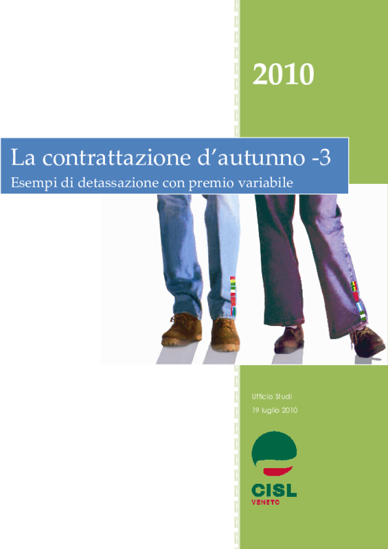 Cisl Veneto: esempi di detassazione con premio variabile