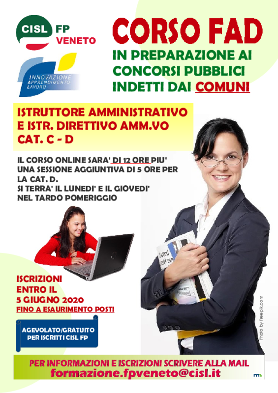 Corso Fp Cisl per Amministrativi Comuni