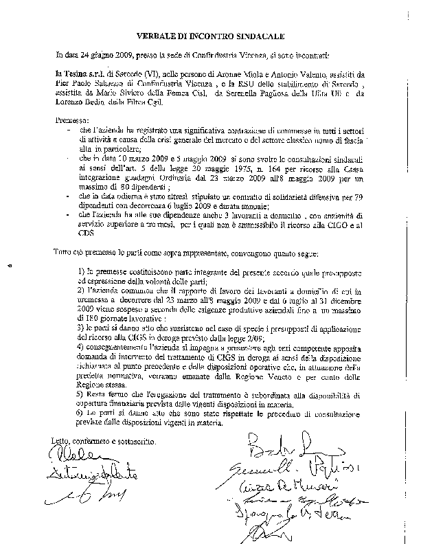 Testo accordo Tesina
