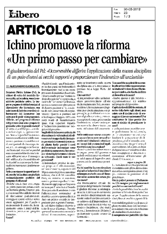 Libero intervista a Ichino 30-3-2012