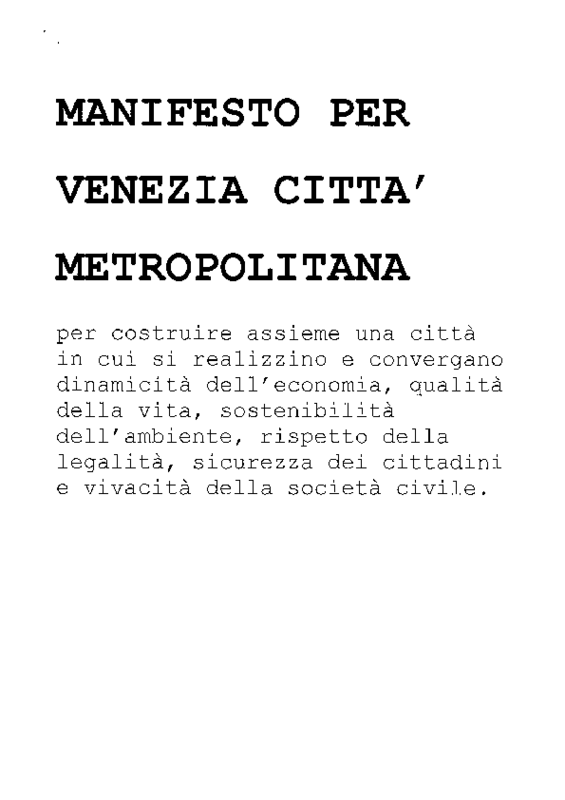 Manifesto Città Metropolitana