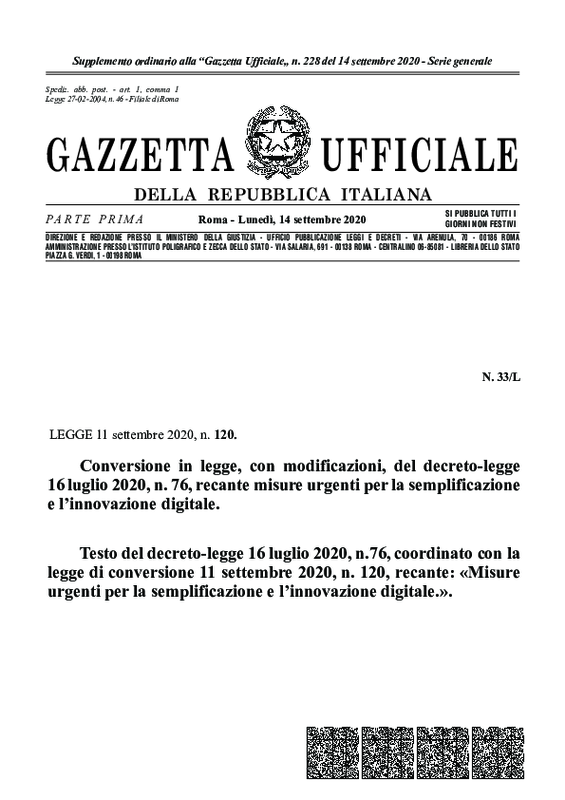 Decreto semplificazione e innovazione digitale