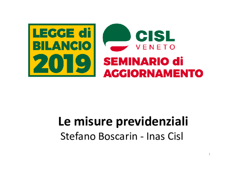 Cisl Veneto_Seminario 12 febbraio Previdenza