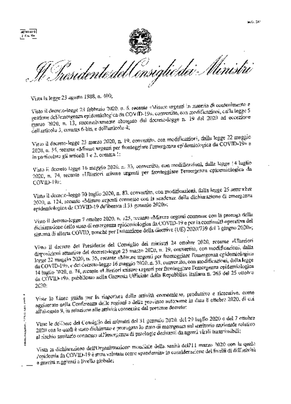 Dpcm 3 novembre 2020