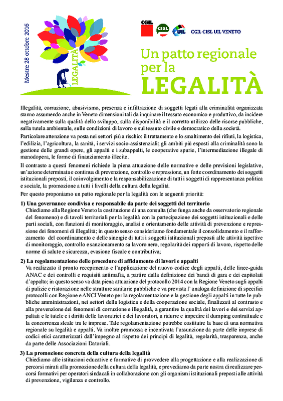 Patto regionale per la legalità