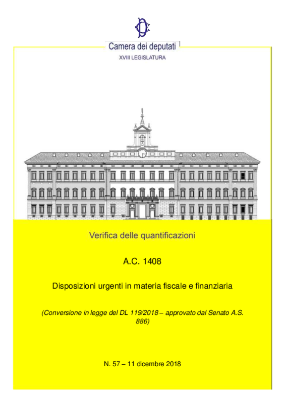 Decreto Fiscale_Verifica Quantificazioni_ Camera Deputati