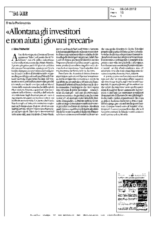 IlSole24Ore del 6-4-2012 Nicola Rossi