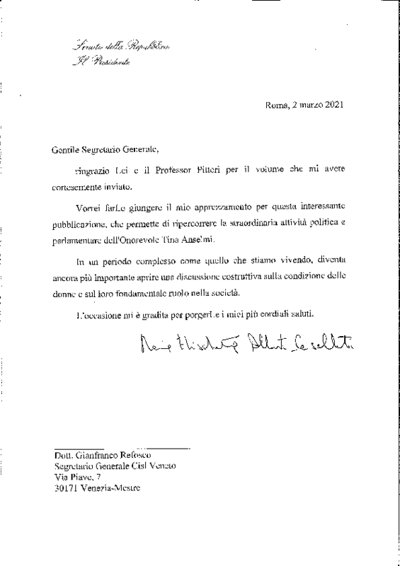 Lettera Presidente Alberti Casellati