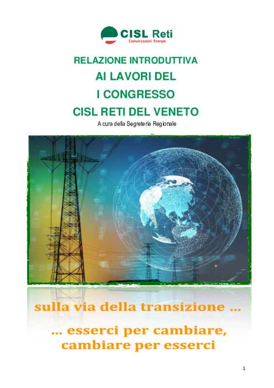 Relazione congressuale CISL RETI