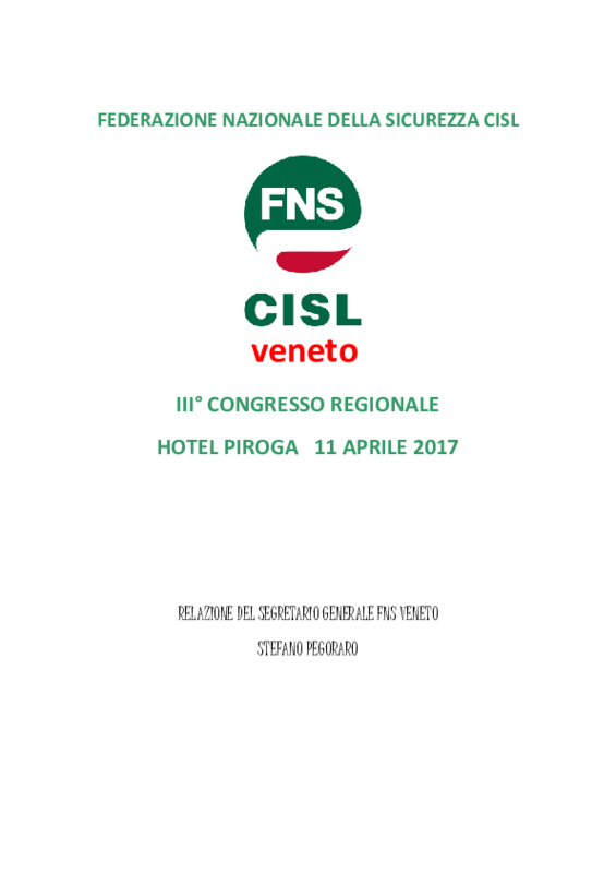 Relazione Stefano Pegoraro_Fns Cisl Veneto