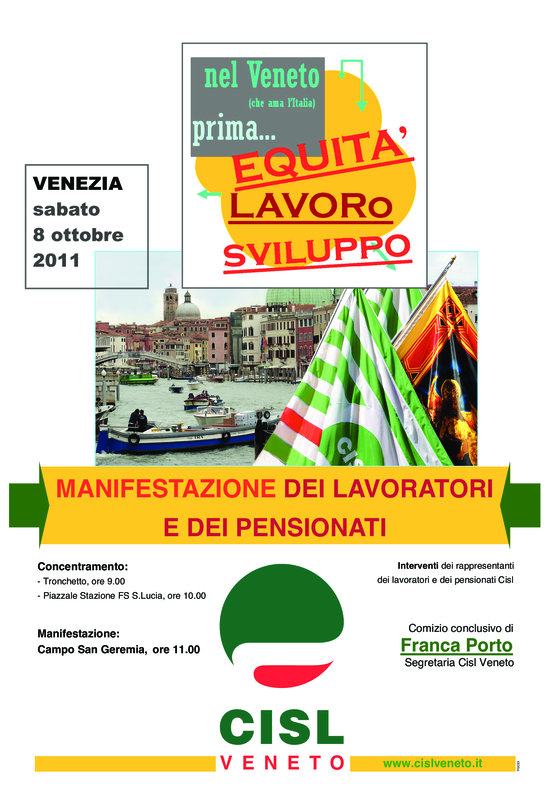 Manifesto 70×100. Manifestazione 8 ottobre 2011