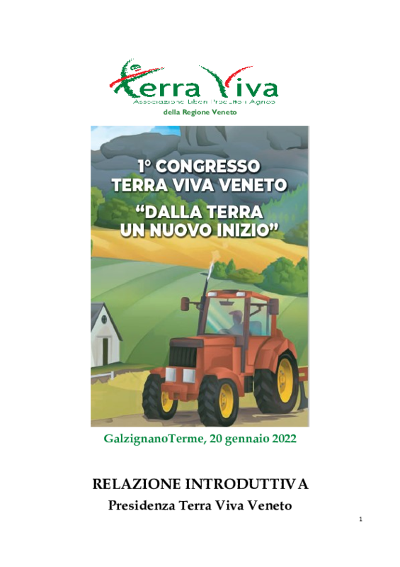 Relazione congressuale Terra Viva Veneto