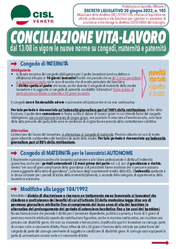 Volantino Conciliazione Vita-Lavoro