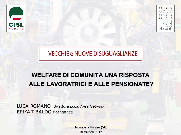 LAN - Cisl Veneto - Il welfare di comunità - slide