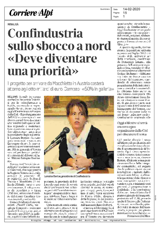 2020.02.14 Corriere delle Alpi