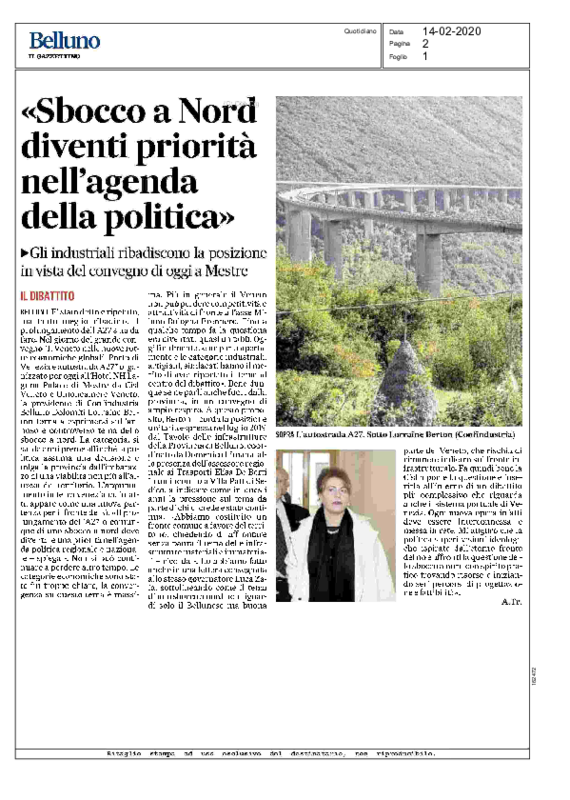 2020.02.14 Gazzettino Belluno