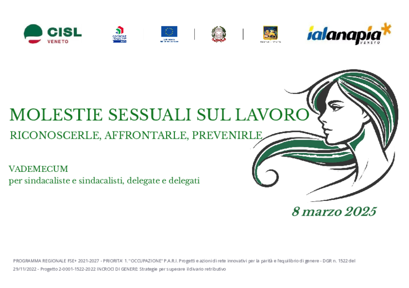 Vademecum Molestie sessuali nei luoghi di lavoro