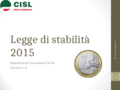 Legge di stabilità - CISL Emilia Romagna