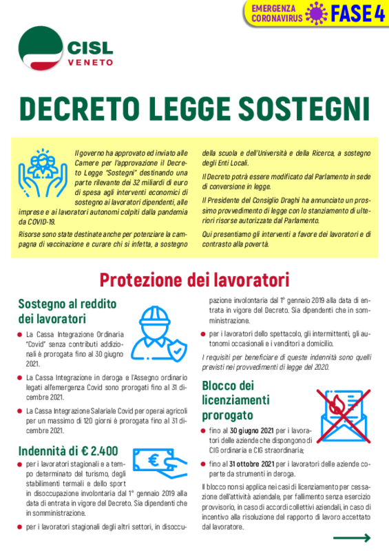 Volantino DL sostegni