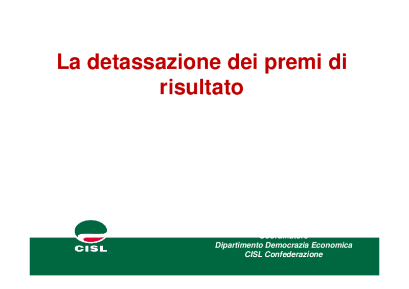 Detassazione premi di risultato 2016 -  slide Marinelli