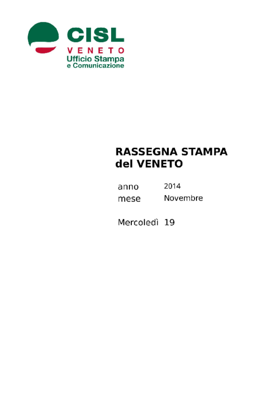 Rassegna Stampa Speciale 19 Novembre 2014