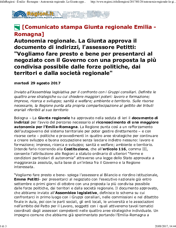 CS_Regione Emilia R_documento autonomia regionale